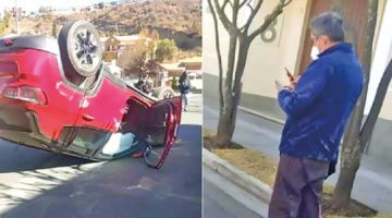 Tránsito niega que Torrico haya volcado su vehículo