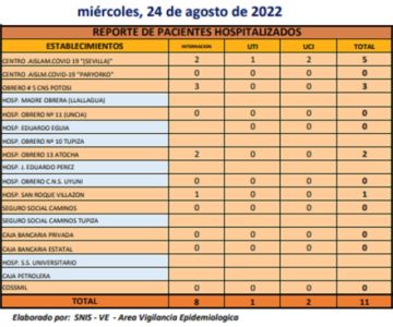 Reporte departamental del Sedes Potosí