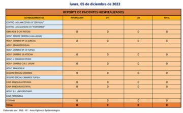 Reporte departamental del Sedes Potosí