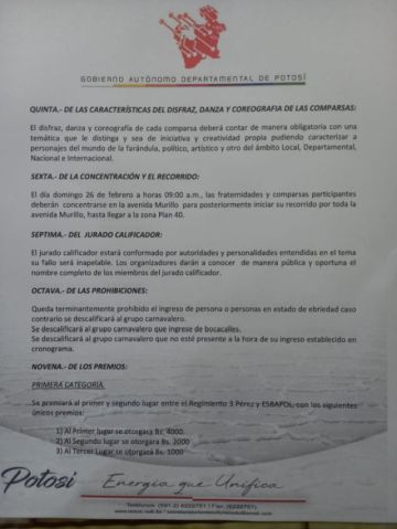 Convocatoria de la Gobernación.
