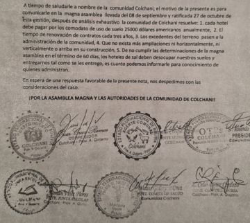 Carta con la que pedían 25.999 dólares anuales.
