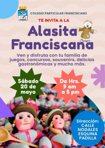Alasita Franciscana será el 20 de mayo en el colegio