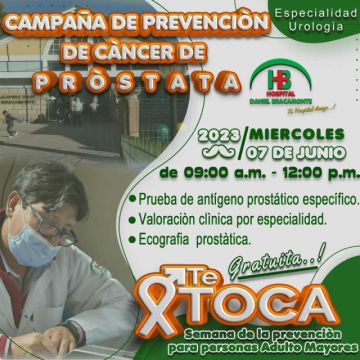 Campaña gratuita en el Bracamonte busca prevenir el cáncer de próstata