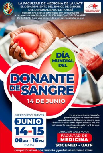 Buscan donantes de sangre este 14 y 15