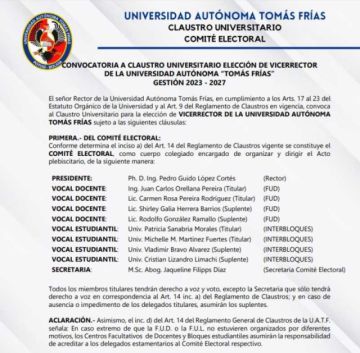 Hoy fenece plazo para candidatura a vicerrector