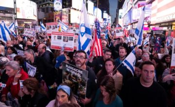 Miles de personas se manifiestan en pleno centro de Nueva York en apoyo a Israel