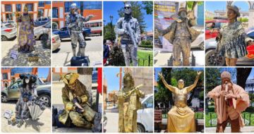 Las estatuas vivientes maravillan a familias en la Villa Imperial