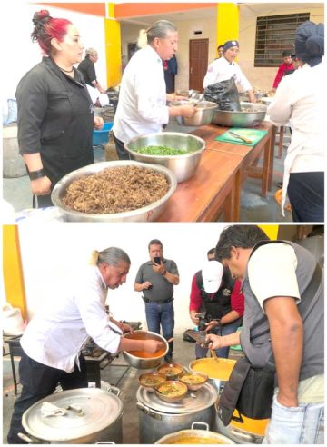 Se trabajó con antelación para preparar cientos de platos.