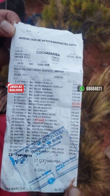 LISTA DE PASAJEROS