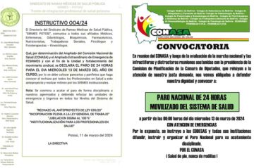 Los salubristas paran por 24 horas y piden una jubilación voluntaria y justa