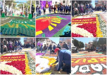 Las unidades educativas prepararon coloridos mosaicos.