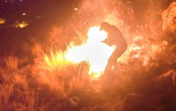 En los cerros de la ciudad hubo encendido de fuego a la maleza de la zona.