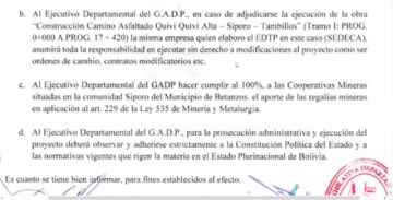 Parte del informe que fue analizado por los asambleístas.