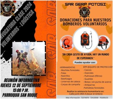 Grupo SAR Potosí convoca a bomberos voluntarios