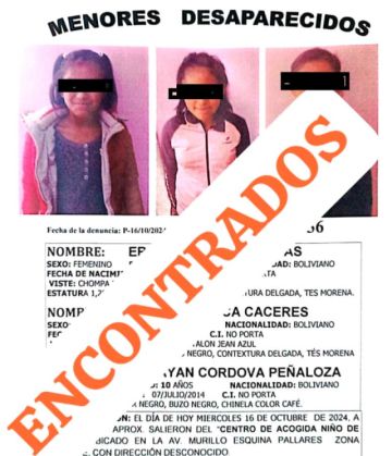 Policía rescata a menores que habían fugado de hogar