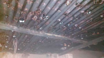 Las calaminas quedaron totalmente perforadas.