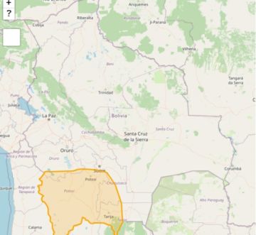 Activan alerta Naranja por vientos fuertes de hasta 60 kilómetros en Potosí y otras tres regiones 