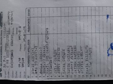 Lista de pasajeros 