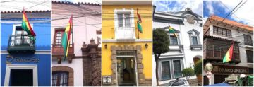 El emblema patrio ya está presente en varias instituciones, como el Banco Fie, el Banco Nacional de Bolivia, la Contraloría, la Alcaldía y el Banco Unión.