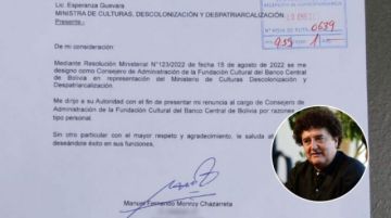 La carta de renuncia del Papirri. Foto: GENTILEZA