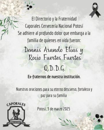 Condolencias de la fraternidad 