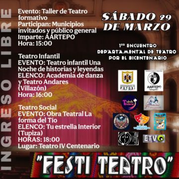 Artistas invitan al Festi Teatro en el IV Centenario