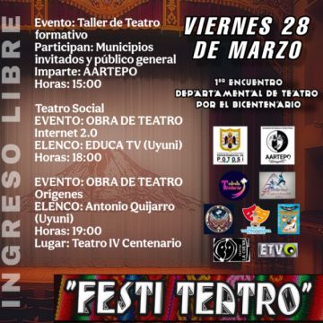 Artistas invitan al Festi Teatro en el IV Centenario