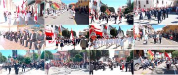 Los alumnos demostraron su civismo portando la bandera potosina.