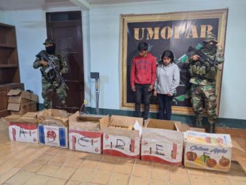 Caen dos jóvenes con más de 177 kilos de marihuana camuflada en una caja de frutas