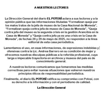 A NUESTROS LECTORES