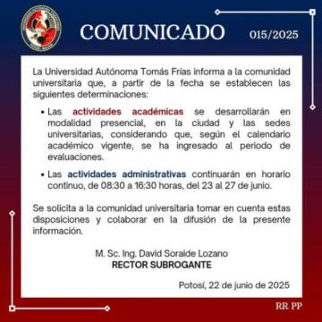 Atención administrativa seguirá en horario continuo