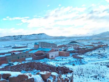 Vista general de una de las comunidades afectadas por la nevada.