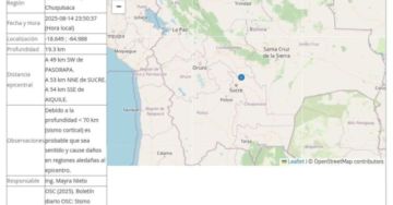 Sismo de magnitud 4,0 sacude Chuquisaca: Epicentro en Zudañez, alerta el Observatorio San Calixto