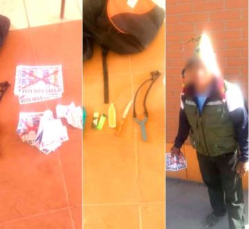 Ciudadano incitaba al  voto nulo en el norte y portar un arma blanca