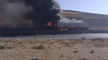Camión cisterna se incendia en la carretera La Paz – Oruro y dejó dos heridos
