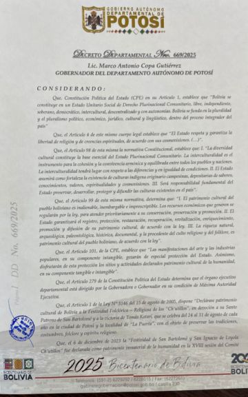 Gobernación declara tolerancia por Ch’utillos para el viernes y sábado