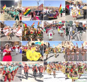 Los colores de la bandera boliviana resaltaron en la festividad en el año del Bicentenario