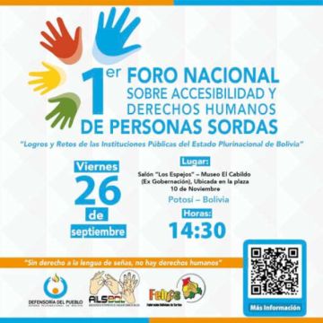 Invitan al foro sobre DDHH de personas sordas