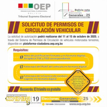 TSE habilita este sábado plataforma digital de trámite de permisos de circulación vehicular para el balotaje