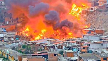 Incendio de gran magnitud afecta a 100 casas en Lima