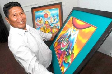 Mamani Mamani  inicia el FIC de la  Alcaldía con su arte