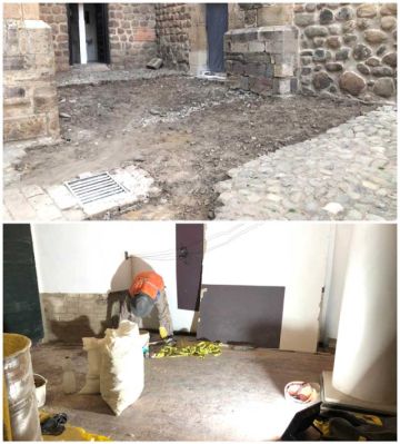 Realizan reparaciones en ambientes y pisos.