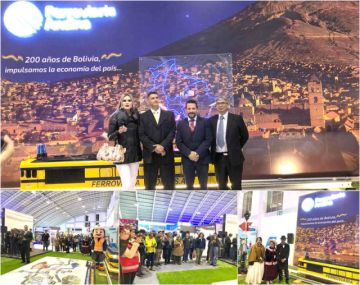 Los ejecutivos de la empresa engalanaron el brindis con invitados, clientes y la población en su stand.