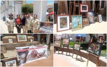 Artes plásticas y dibujo en vivo mostraron la diversidad del talento artístico en Potosí