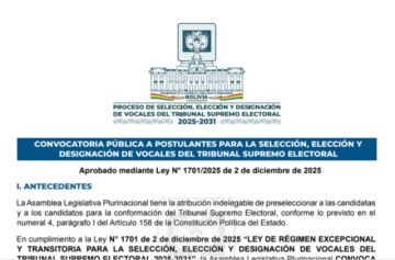 Esta es la la convocatoria para la selección y designación de vocales del TSE