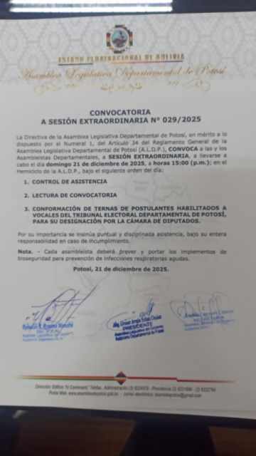 Asamblea sesiona para buscar elegir las ternas de postulantes al TED Potosí 