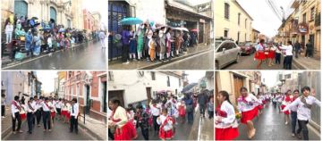 La lluvia sorprendió al público y a los bailarines, pero la entrada no fue suspendida.