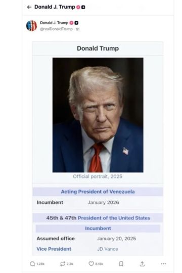 Trump publica una imagen manipulada con el cargo de «presidente interino de Venezuela»