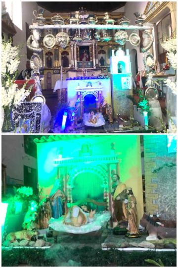 En el nacimiento había un arco de platería y una réplica del templo.