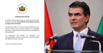 Confirman que el presidente Paz canceló su participación en el Foro Económico Mundial de Davos
